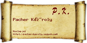 Pacher Károly névjegykártya
