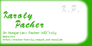 karoly pacher business card
